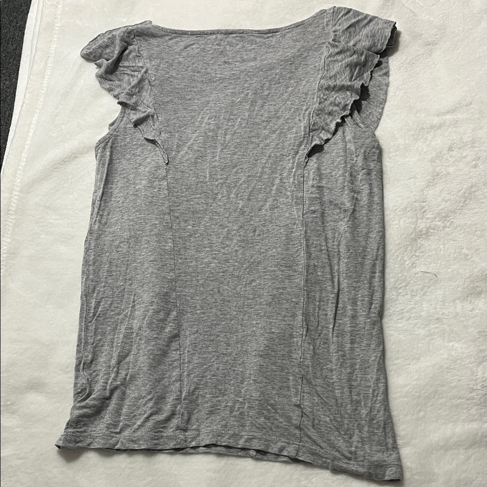 Gray Ruffle Sleeve Women's Top - Picture 3 of 3